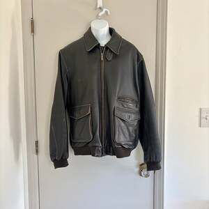 Men's Brooks Brothers Brown Leather Jacket - XL